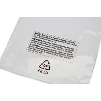 9x12 1.5mil Lip and Tape Suffocation Warning 10pt